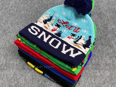 Nón Noel vải len có Led chớp nháy [Co giãn - Nhiều kiểu] NON-X-11